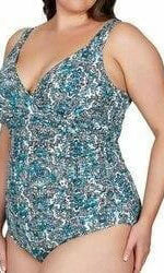 Artesands Floral Aqua Tankini Plus Size.