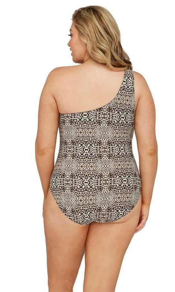 Artesands One Shoulder Leopard One Piece.
