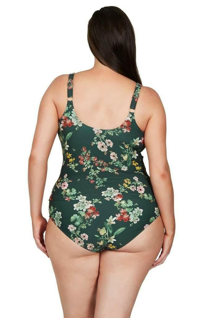 Artesands AT3721NK Floral Green Tankini Plus Size.