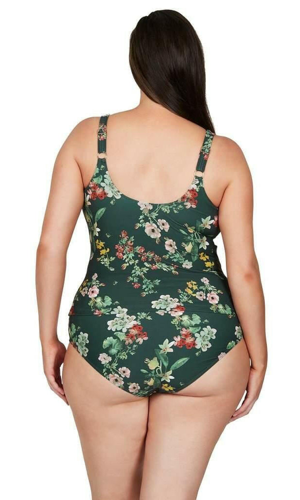 Artesands AT3721NK Floral Green Tankini Plus Size.