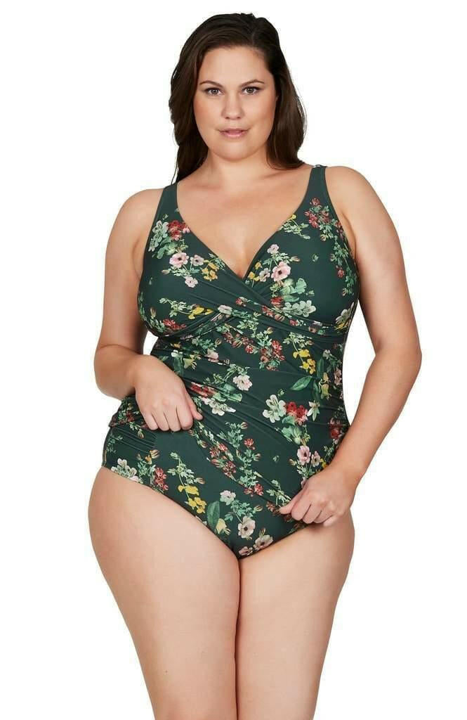 Artesands AT3721NK Floral Green Tankini Plus Size.