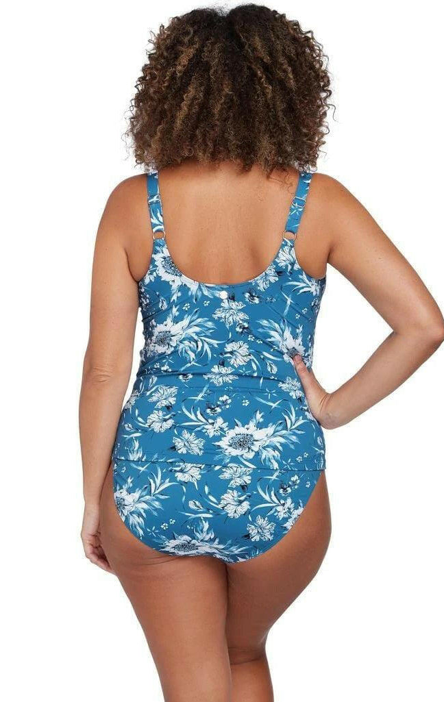 Artesands Fleur Du Champ Delacroix Multicup Fit Tankini Top Cerulean.