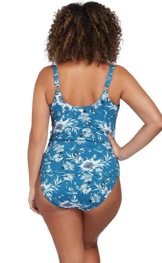 Artesands Fleur Du Champ Delacroix Multicup Fit Tankini Top Cerulean.