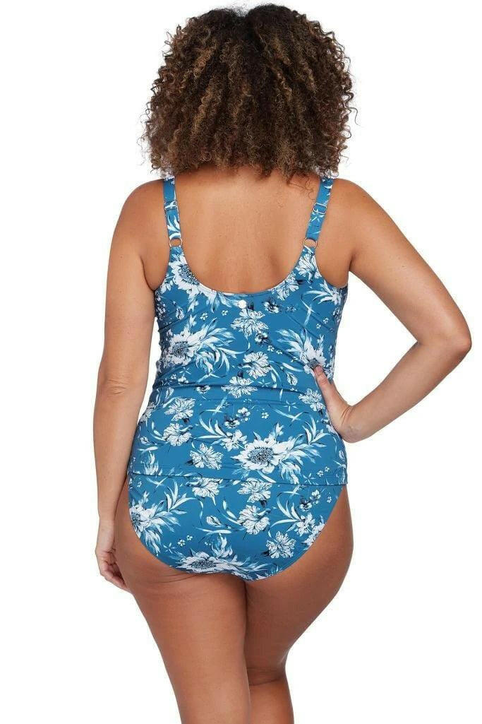 Artesands Fleur Du Champ Delacroix Multicup Fit Tankini Top Cerulean.
