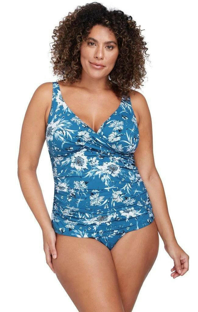 Artesands Fleur Du Champ Delacroix Multicup Fit Tankini Top Cerulean.