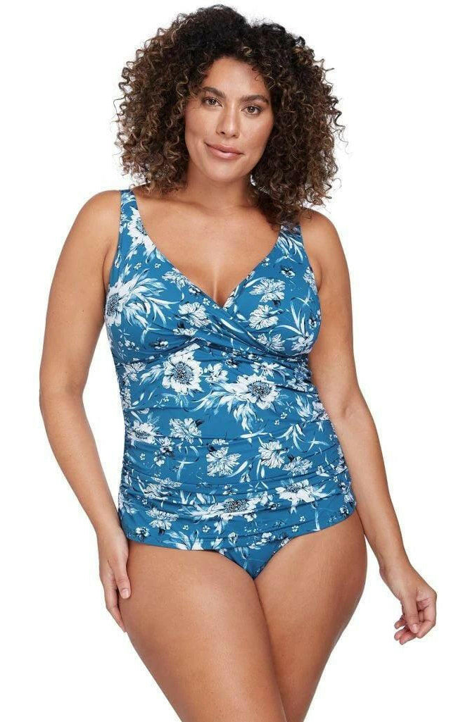 Artesands Fleur Du Champ Delacroix Multicup Fit Tankini Top Cerulean.