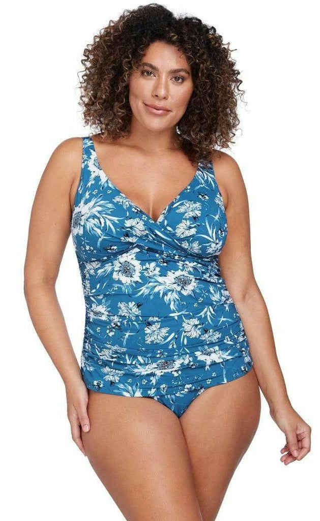 Artesands Fleur Du Champ Delacroix Multicup Fit Tankini Top Cerulean.