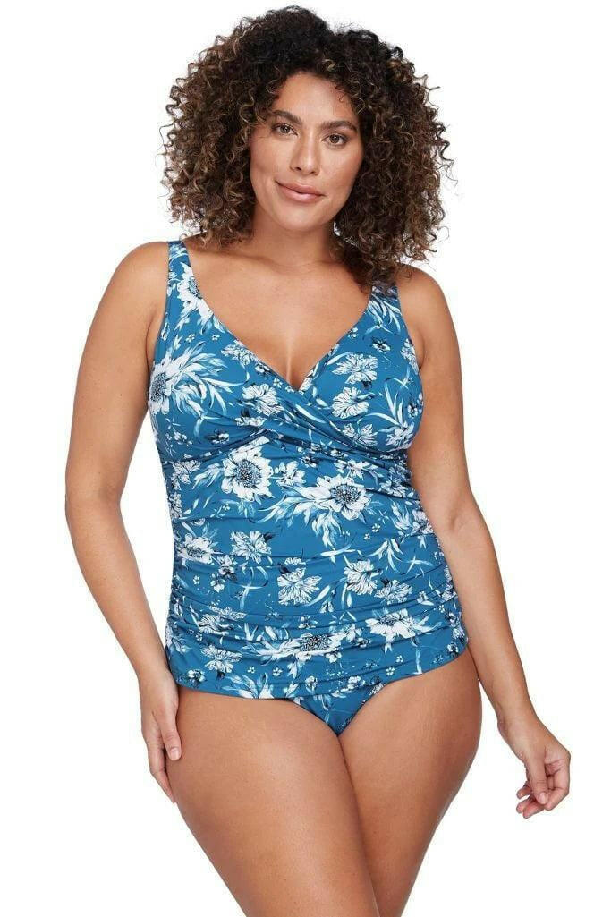 Artesands Fleur Du Champ Delacroix Multicup Fit Tankini Top Cerulean.