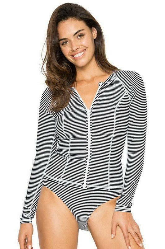 NT5058SO Nip Tuck Zip SPF50+ Long Sleeve Stripe Rash Vest - Bond Eye.