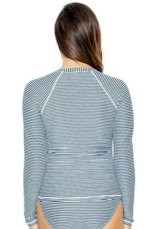 NT5058SO Nip Tuck Zip SPF50+ Long Sleeve Stripe Rash Vest - Bond Eye.