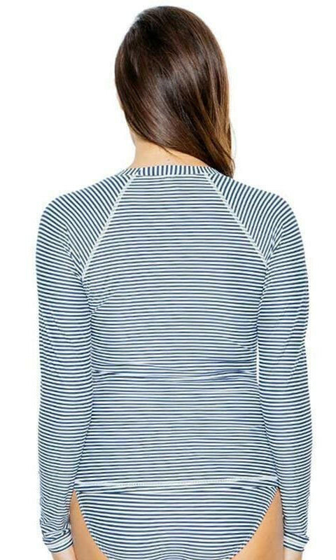 NT5058SO Nip Tuck Zip SPF50+ Long Sleeve Stripe Rash Vest - Bond Eye.