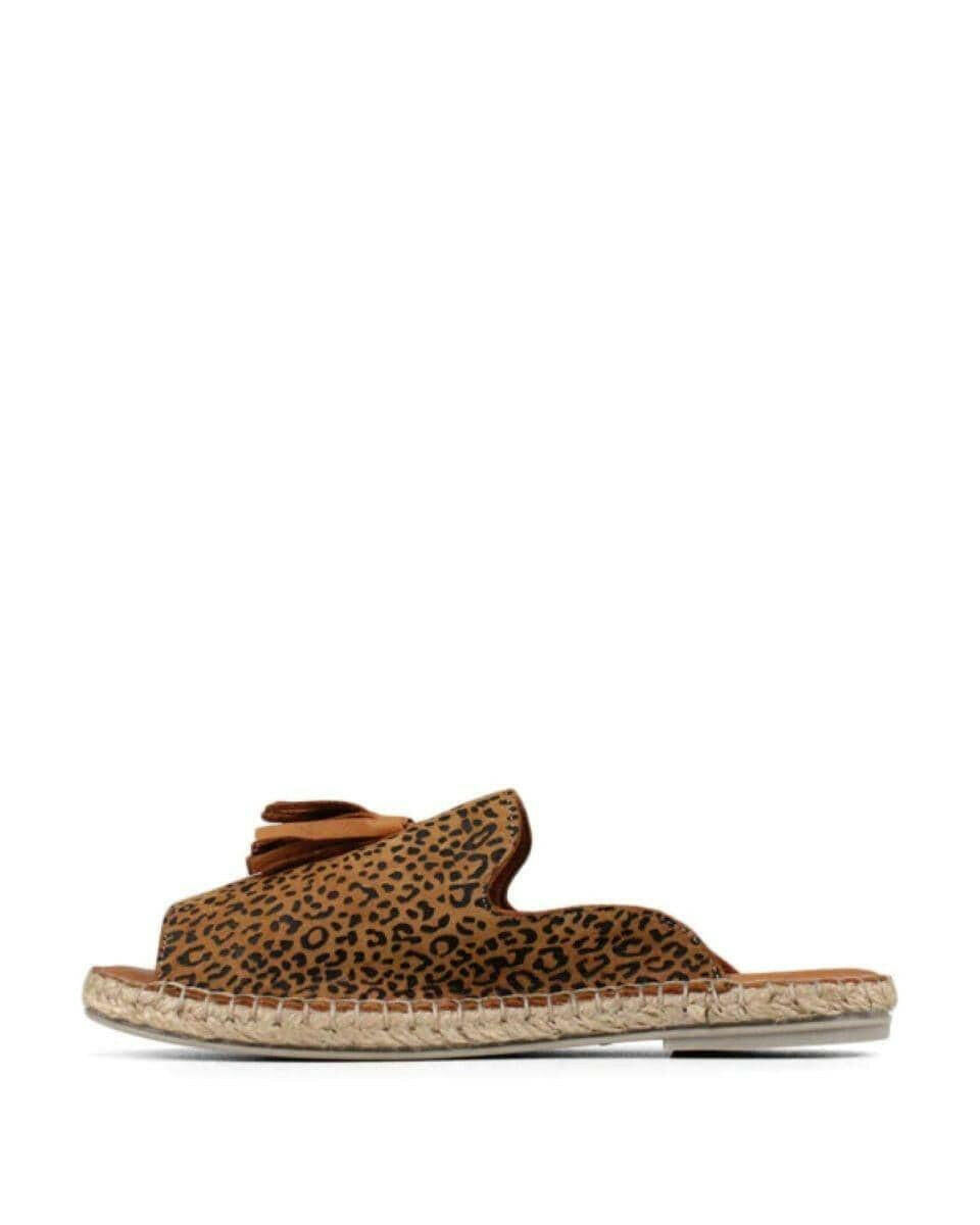 Bueno Keilor Metis Scissors 21WJ0311 Leopard Espadrilles Leather Shoes.