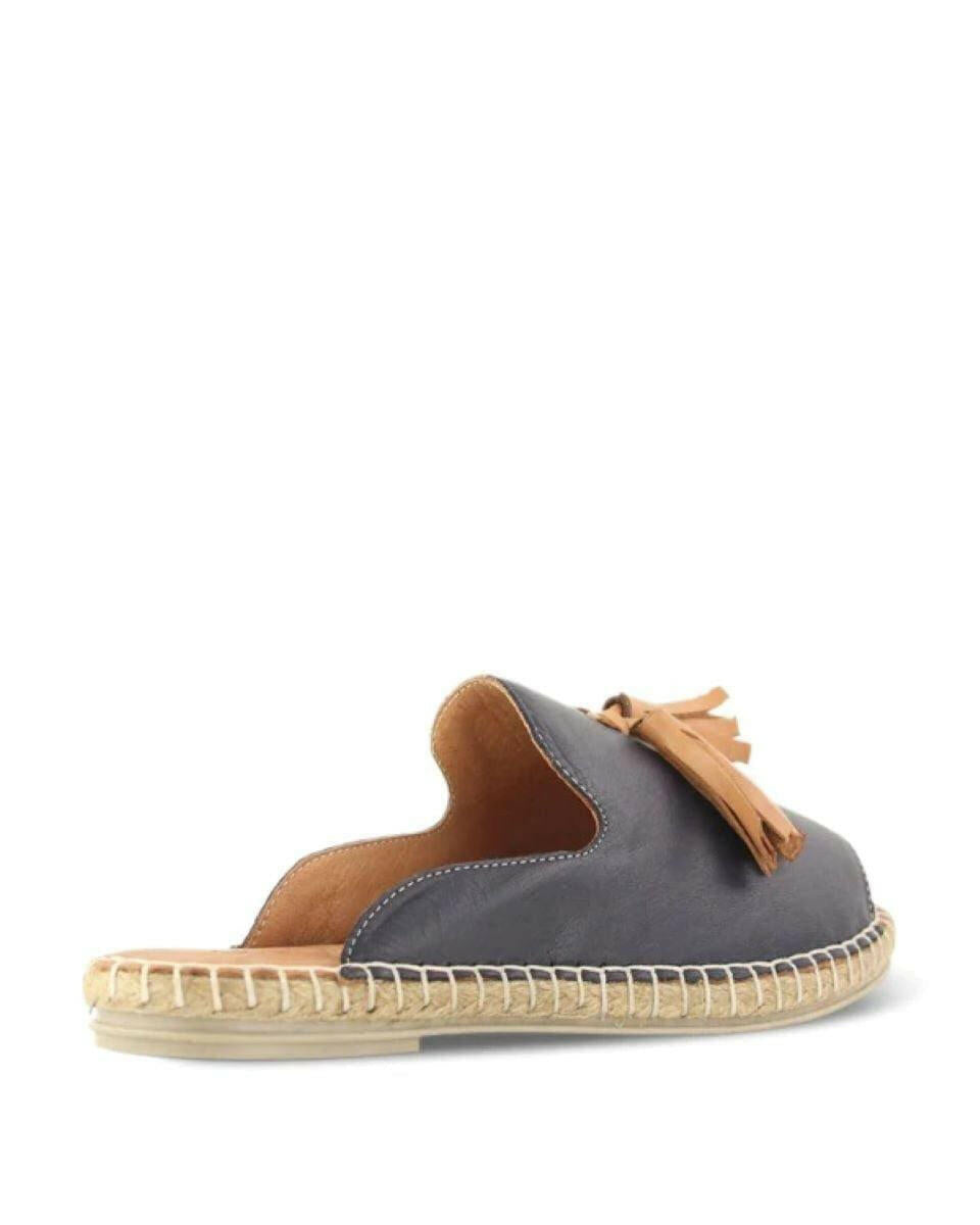 Bueno Rogue Navy Coconut 20WJ0311 Plain Espadrillas Leather Shoes.
