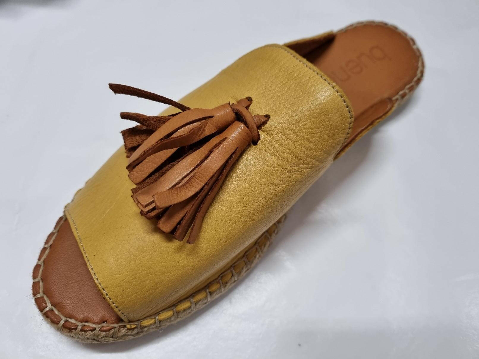 Bueno Rogue Noche Coconut 20WJ0311 Plain Espadrillas Leather Shoes.