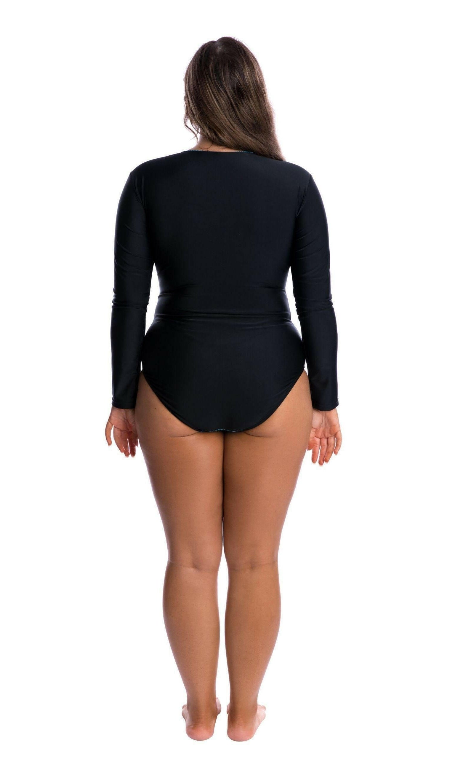 Capriosca CTS4850 Turquoise Snake Long Sleeve One Piece Sunsuit.