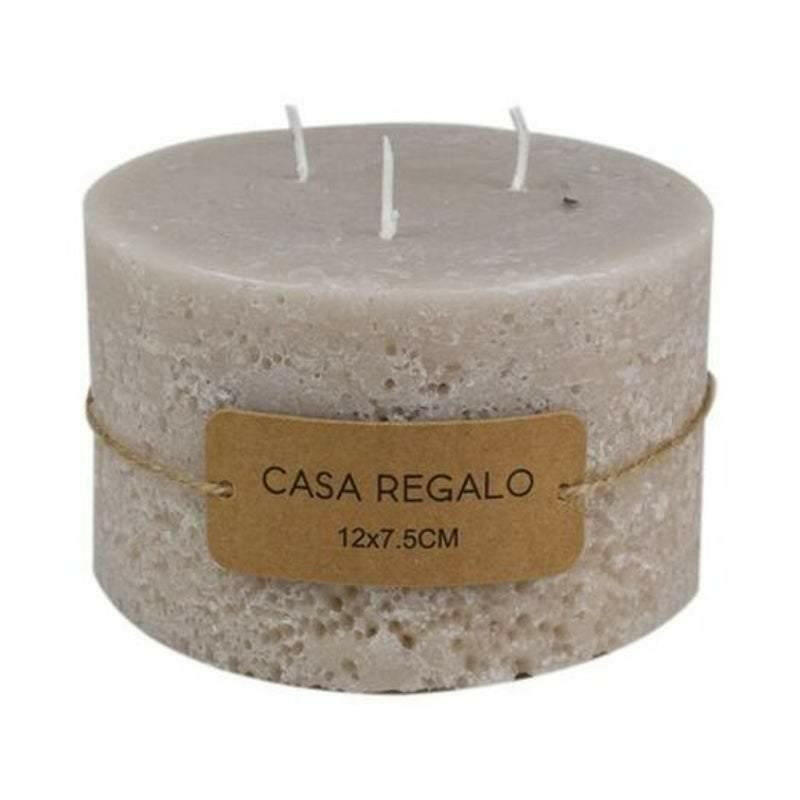 Casa Regalo Earth Pillar Candle 12X7.5CM- Cream.