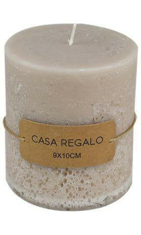 Casa Regalo Earth Pillar Candle 9x10cm- Cream.