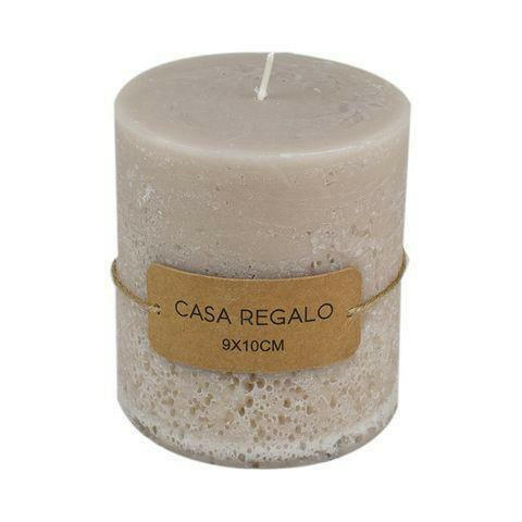 Casa Regalo Earth Pillar Candle 9x10cm- Cream.