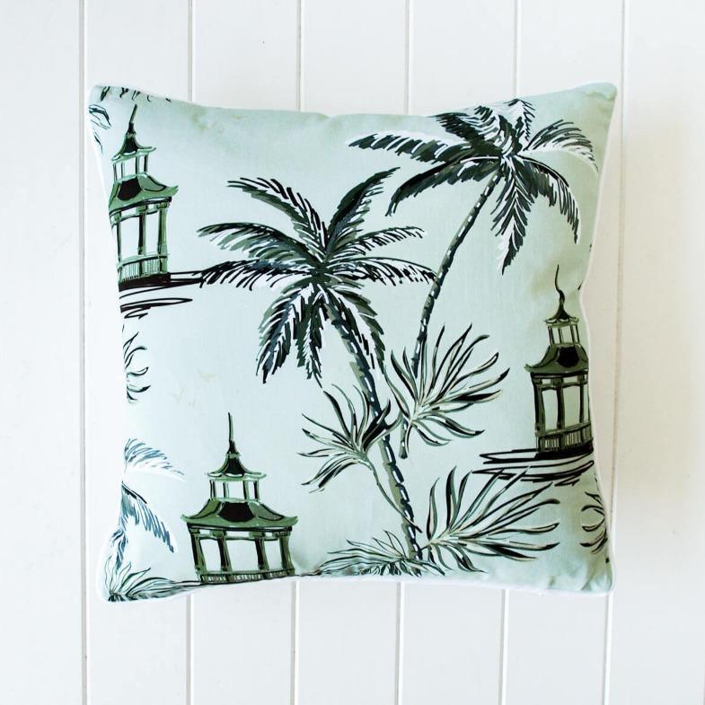 CU711 Rayell Outdoor Cushion Oriental Palm Oasis Sage Cushions Rayell 