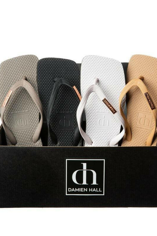 Damien Hall Original Signature Gold Badge Thongs - Flip Flops.