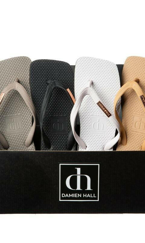 Damien Hall Original Signature Gold Badge Thongs - Flip Flops.
