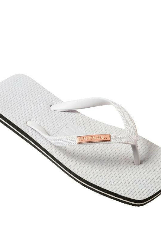 Damien Hall Original Signature Gold Badge Thongs - Flip Flops.
