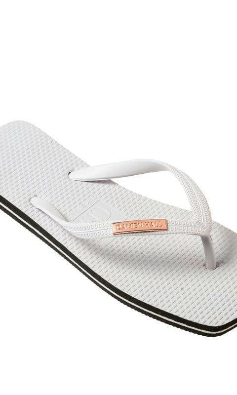 Damien Hall Original Signature Gold Badge Thongs - Flip Flops.