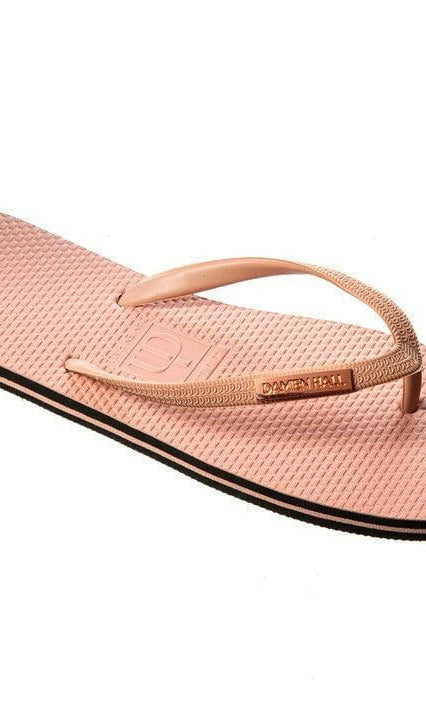 Damien Hall Original Signature Gold Badge Thongs - Flip Flops.