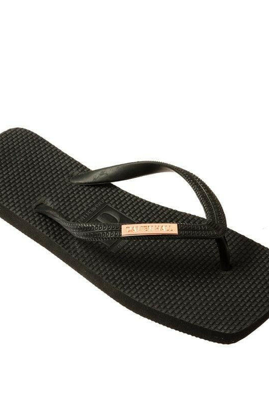 Damien Hall Original Signature Gold Badge Thongs - Flip Flops.