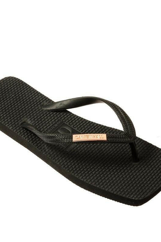 Damien Hall Original Signature Gold Badge Thongs - Flip Flops.