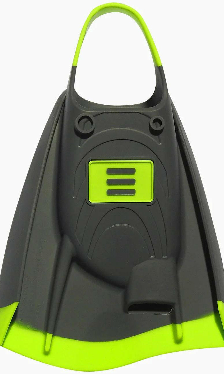 DMC Fins ELITE Max Charcoal Fluro Green Double Rail - Swim Fins.