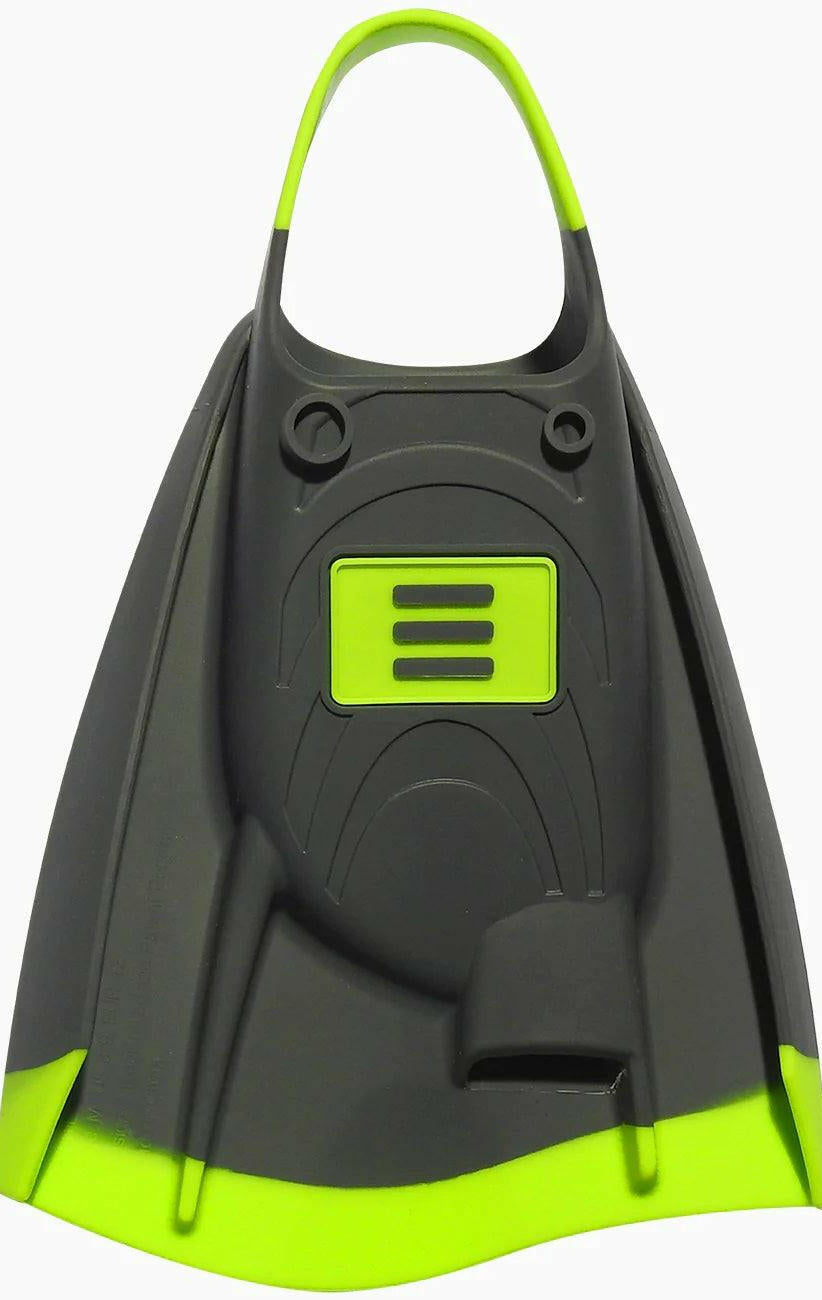 DMC Fins ELITE Max Charcoal Fluro Green Double Rail - Swim Fins.