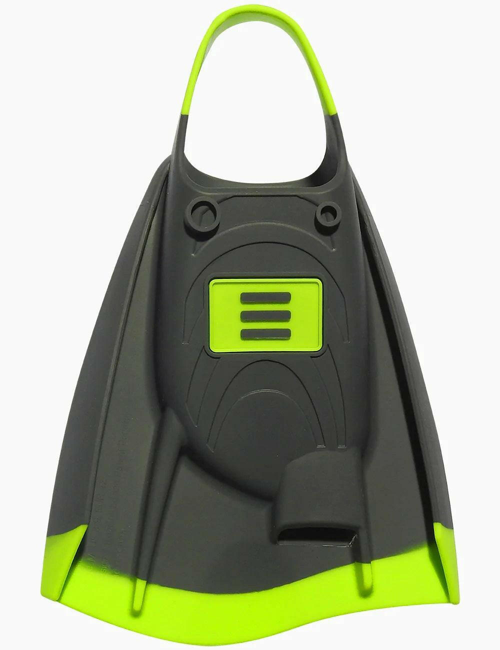 DMC Fins ELITE Max Charcoal Fluro Green Double Rail - Swim Fins.