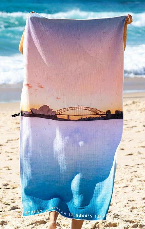 Destination Towels - Harbour Pastels sand free beach towel.