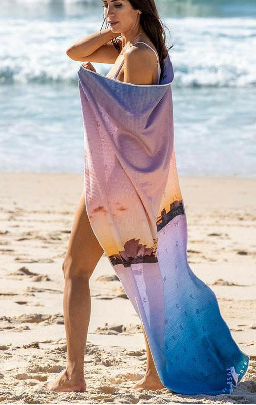 Destination Towels - Harbour Pastels sand free beach towel.