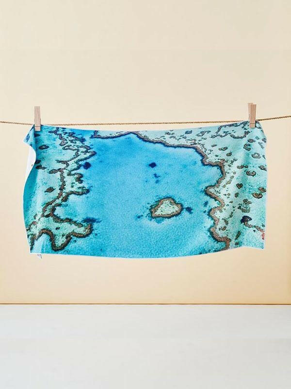 Destination Towels - Reef Love sand free beach towel.