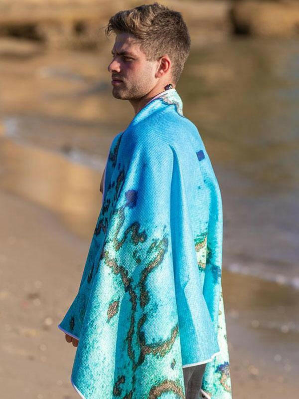 Destination Towels - Reef Love sand free beach towel.