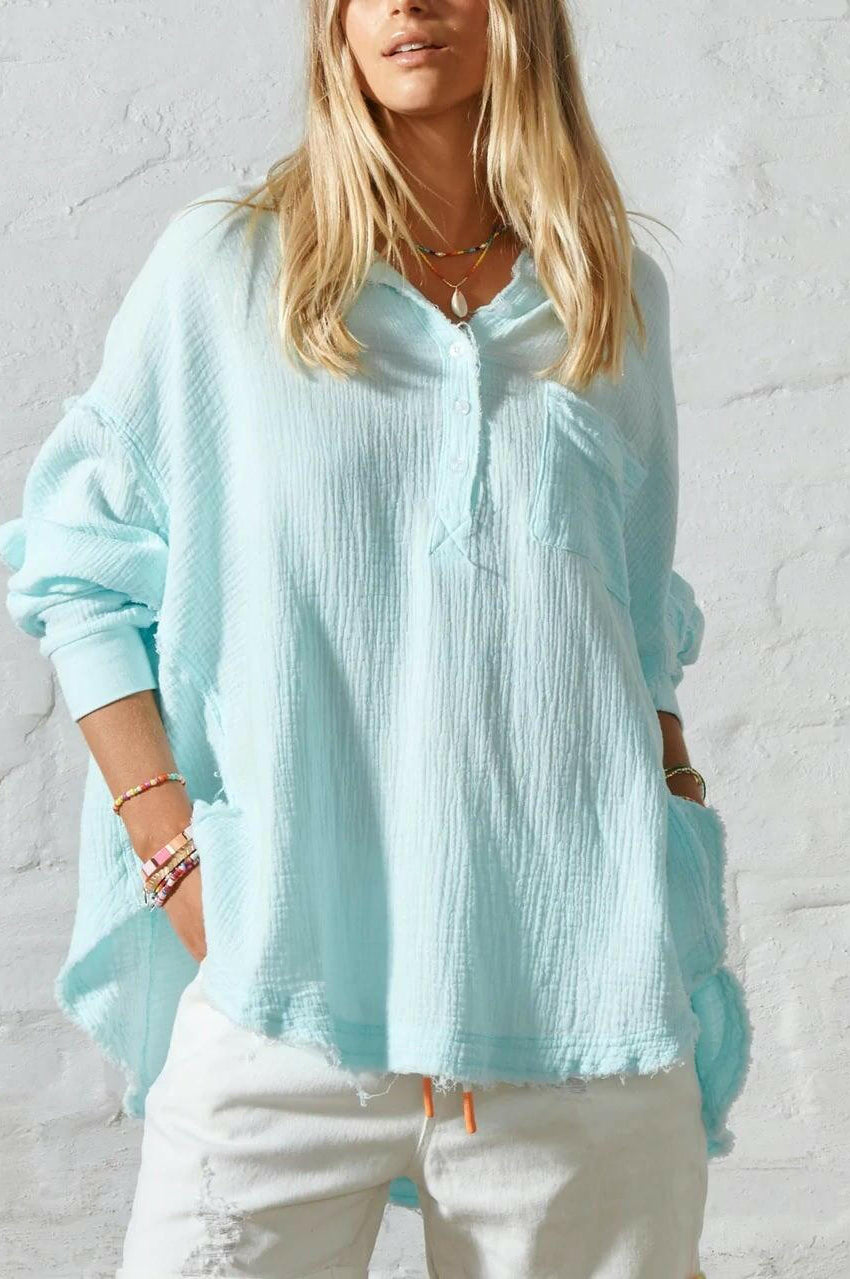 Hammill & Co S408 Oversized Aqua Shirt.