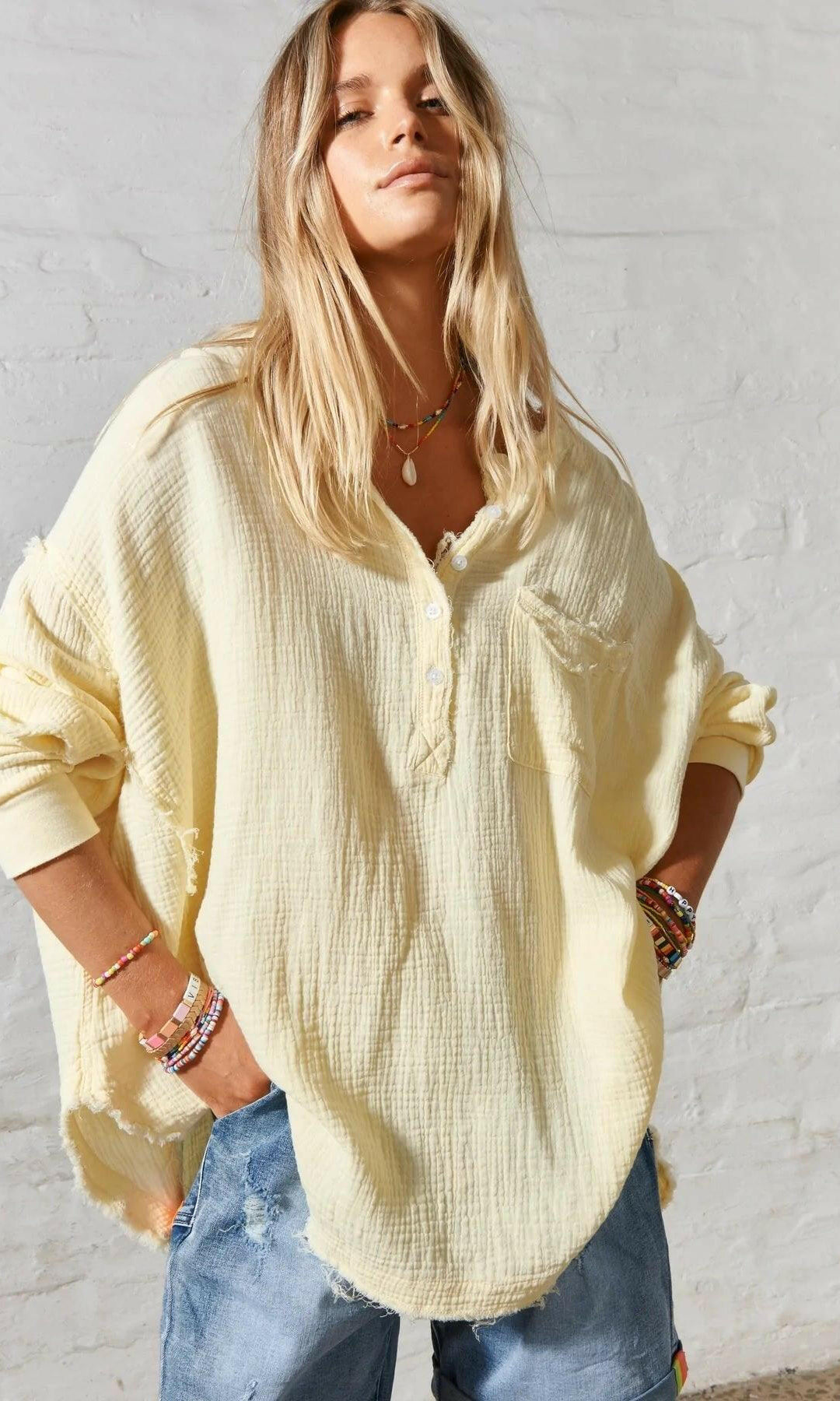 Hammill & Co S408 Oversized Lemon Shirt.