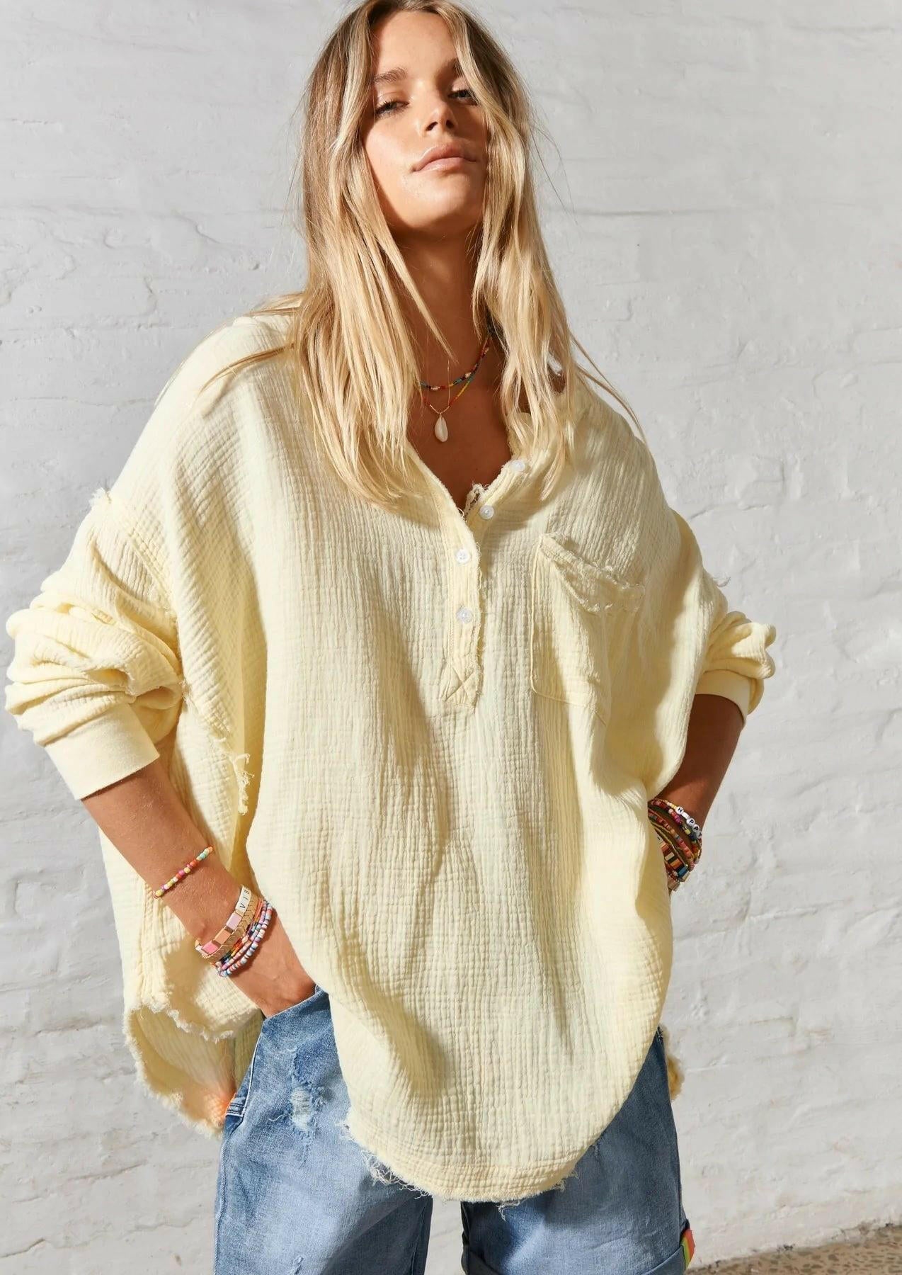 Hammill & Co S408 Oversized Lemon Shirt.