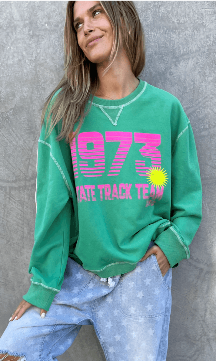 Hammill & Co 73 Slouch Green Edgy Sweat Shirt.