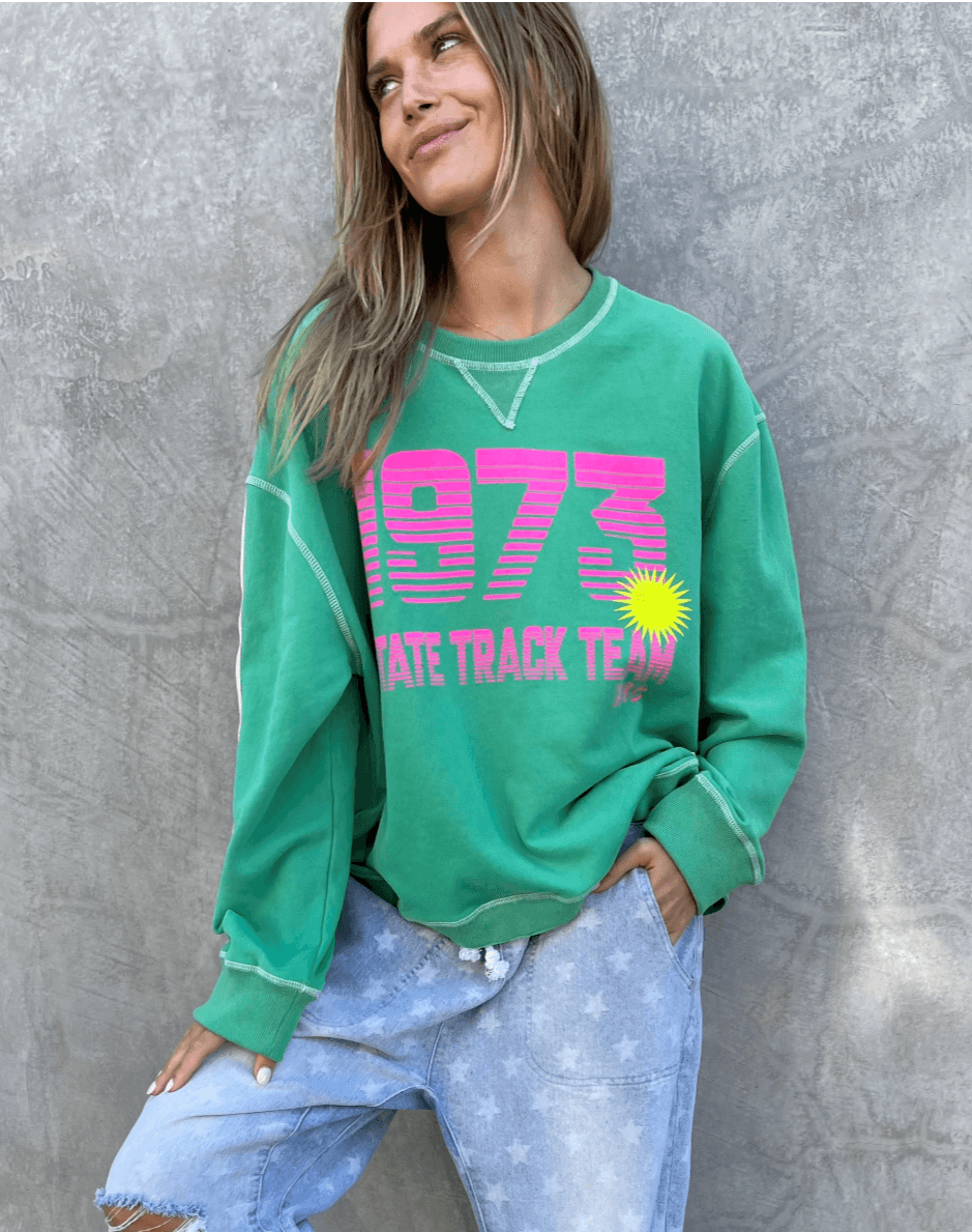 Hammill & Co 73 Slouch Green Edgy Sweat Shirt.