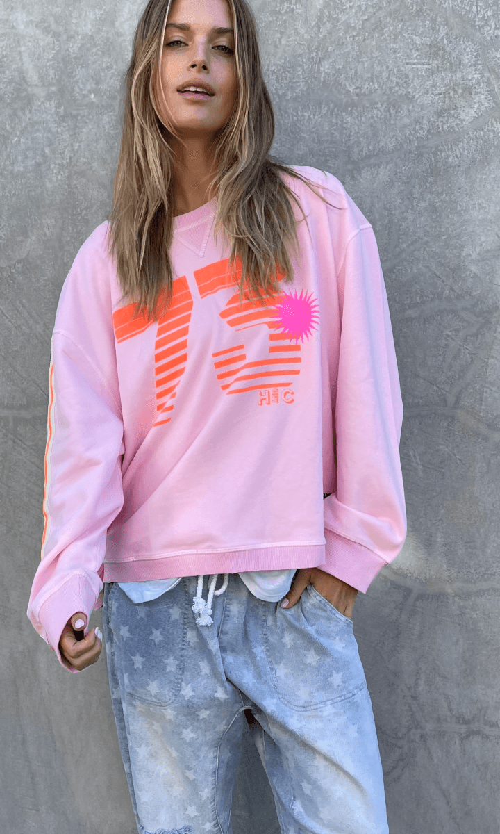 Hammill & Co 73 Slouch Pink Edgy Sweat Shirt.