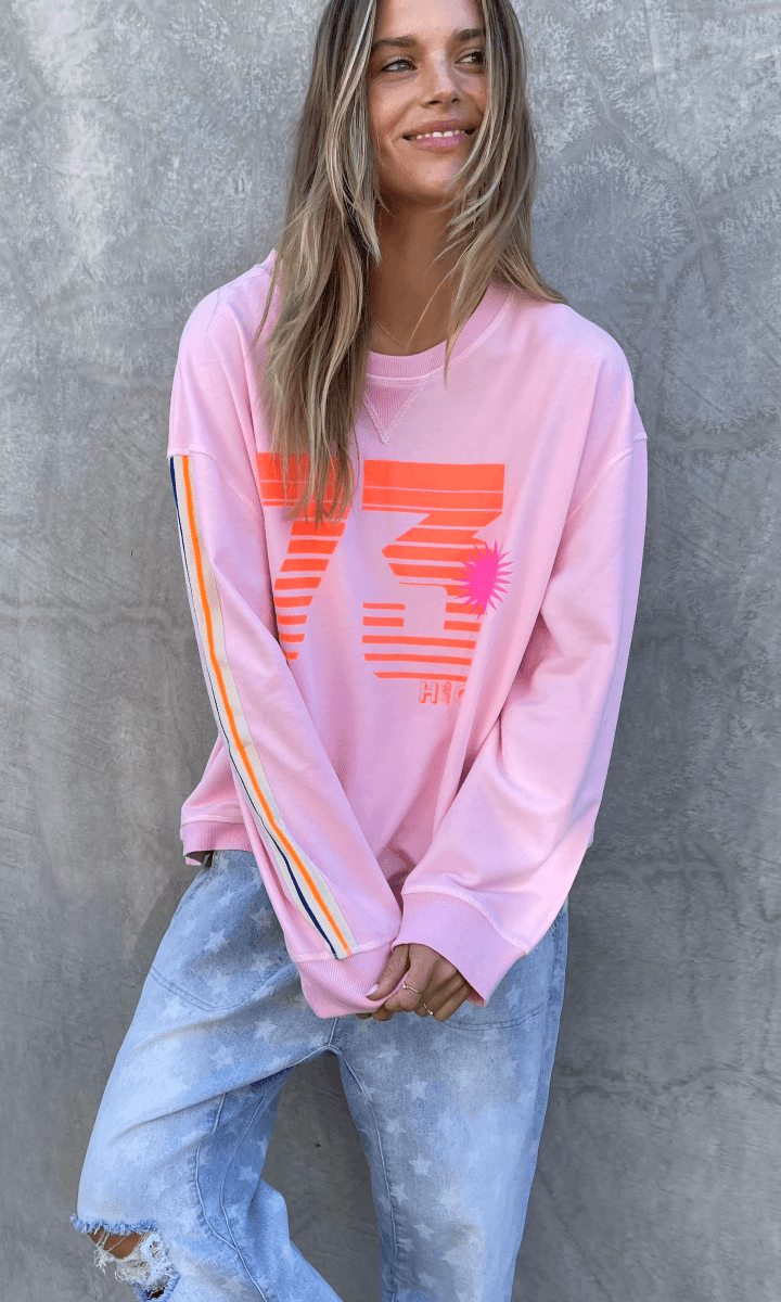 Hammill & Co 73 Slouch Pink Edgy Sweat Shirt.