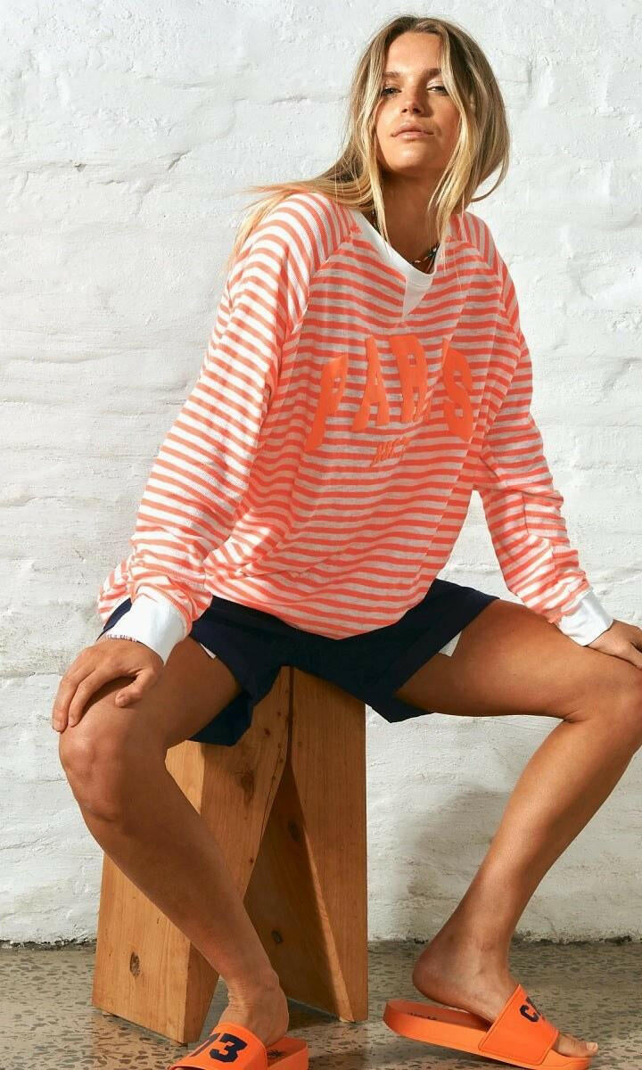 Hammill & Co S411 Paris Stripe Top Pink White Strip.