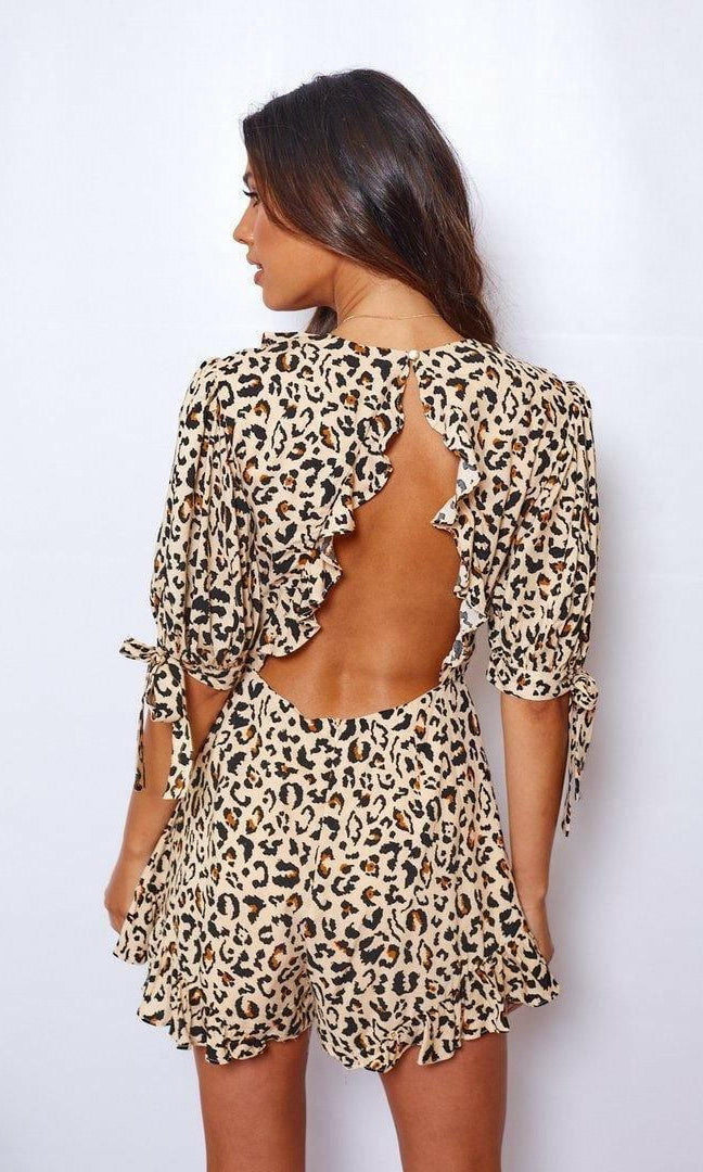 ST2628D01 Indikah Leopard playsuit.