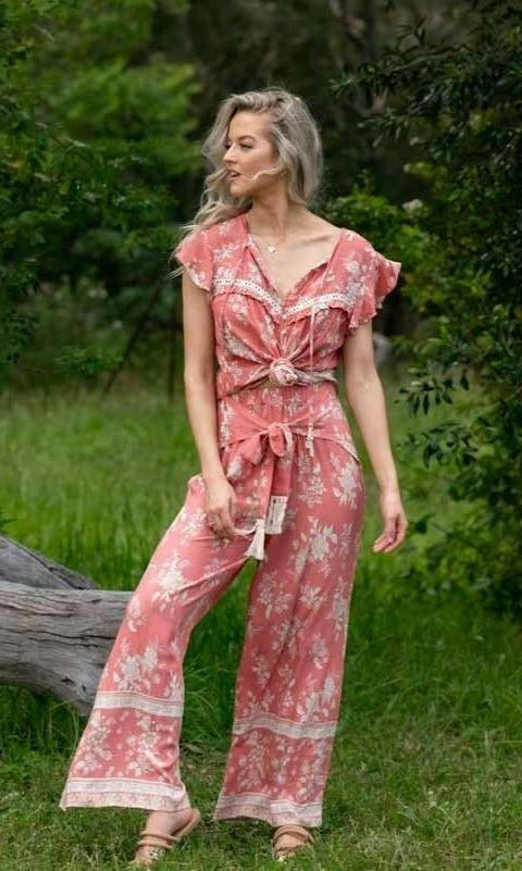 Iris Maxi 203175-20 Tassel Pants Red.