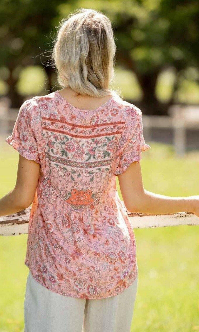 202265-1 Short Sleeve Iris Maxi Rayon Blouse.