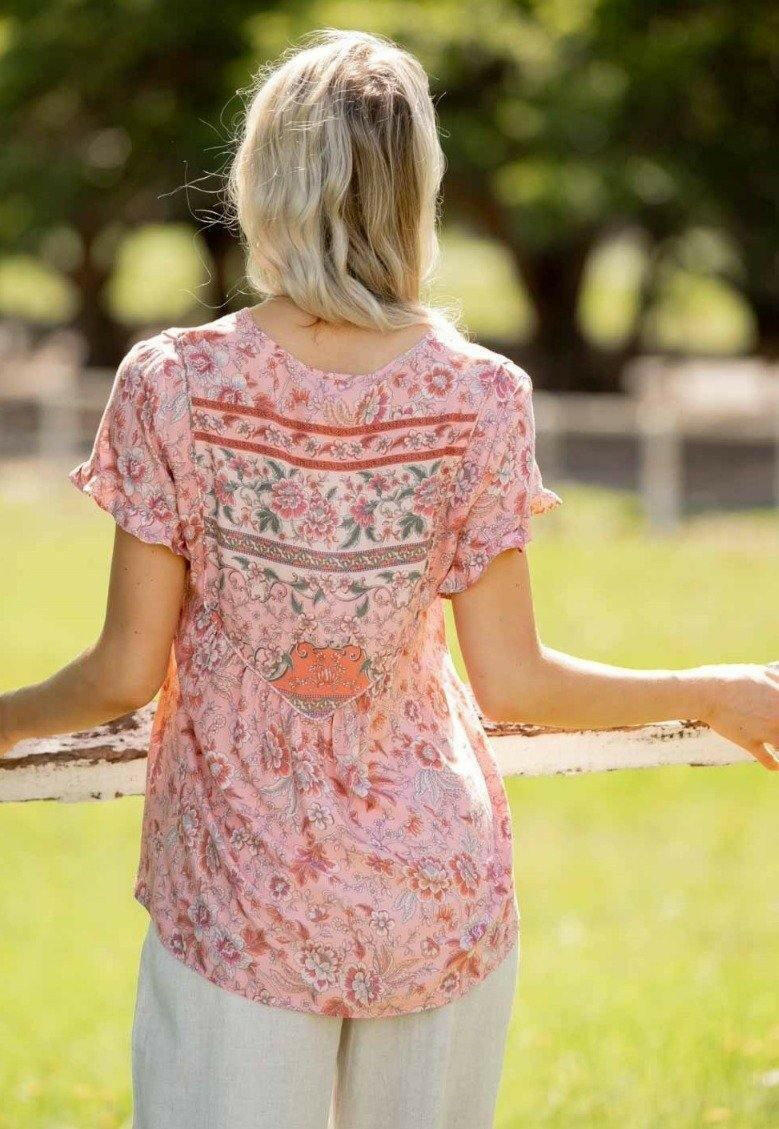 202265-1 Short Sleeve Iris Maxi Rayon Blouse.