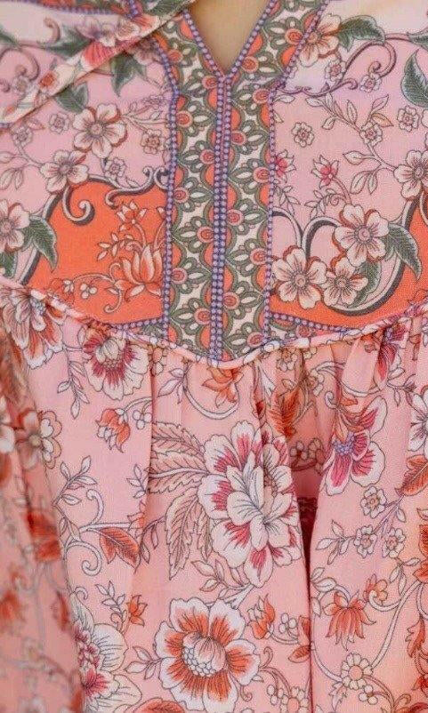 202265-1 Short Sleeve Iris Maxi Rayon Blouse.